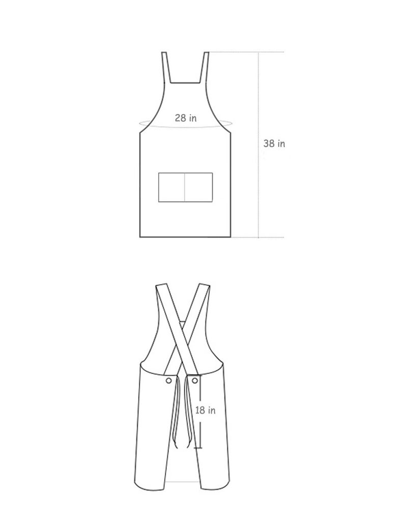NEWGEM Adjustable Kitchen Apron with 2 Pockets Cotton for Women,Chef,Waitress,Hairstylist Fits for Grill,bbq,Paint Cross Back Grey - Image 5